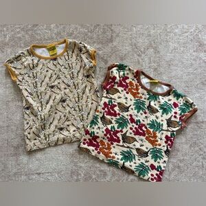 DUNS Sweden Spring Willow & Bird Print Organic Cotton T-Shirts